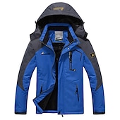 preiswerte Sportjacke-Herren Hoodie-Jacke Wanderjacke Skijacke Winter Draussen Winter Draussen Volltonfarbe warm halten Wasserdicht Windundurchlässig Fleece-Futter Oberbekleidung Windjacken Mantel Campen und Wandern Jagd