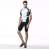 economico Set di abbigliamento da uomo-Per uomo Maglia da ciclismo con pantaloncini Manica Corta Estate Primavera Autunno Bianco / Nero Nero / Rosso Nero / giallo A Motivi Bicicletta Pantaloncini Protezione solare Asciugatura Rapida