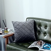 billige Trender innen puter-pynteputer 1 stk supermyke fløyelsputetrekk firkantet dekorativt putetrekk for seng sofa sofabenk 18 x 18 tommer (45 cm) rosa blå salvie grønn