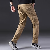 abordables Pantalons Cargo-Homme Pantalons Cargo Pantalons de randonnée Pantalons de Travail Militaire Printemps Automne Extérieur Coupe Ample Ripstop Multi-poches Doux Évacuation de la transpiration Pantalons Bas Noir Vert