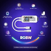 Χαμηλού Κόστους Έλεγχος μέσω WiFi-smart led strip light 32,8ft 10m(2x5m) rgb+white wifi app 300leds 5050smd work with alexa google with wifi remote controller