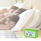cheap Décor &amp; Night Lights-Smart Night Light Digital Alarm Clock with Date Indoor Temperature Battery Operated Bedside Clock Digital Display for Bedroom Desk Gifts Clock