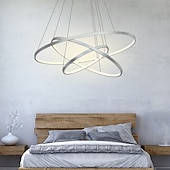 cheap Circle Design-3-Light 80/60/40/20 cm LED Pendant Light Metal Acrylic Ring Circle Design Dimmable Painted Finishes Modern 90W/113W 3-Rings 4-Rings ONLY DIMMABLE WITH REMOTE CONTROL