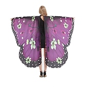 preiswerte Damenkostüme-Schmetterling Faschingskostüme Cosplay Kostüm Flügel Umhang Erwachsene Damen Cosplay Halloween Karneval Einfaches Karnevalskostüm
