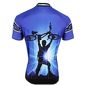 お買い得  メンズジャージ-男性用 サイクリングジャージー パターン柄 おかしい 半袖 バイク ジャージー トップス 3つのリアポケット付き マウンテンサイクリング ロードバイク 速乾性 反射性ストリップ 後ポケット モイスチャーコントロール スポーツ イエロー レッド ブルー 衣類