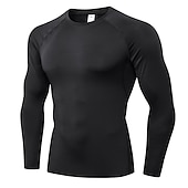 billiga aktiva t-shirts och tankar för män-Herr Kompressionströja T-shirt för jogging Långärmad Baslager Sport Sommar Elastan Andningsfunktion Snabb tork Fuktabsorberande Mjuk Kondition Gymträning Löpning Sportkläder Sportkläder Solid färg