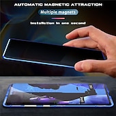 お買い得  サムスン用ケース-電話 ケース 用途 サムスンのギャラクシー S24 S23 S22 S21 S20 Ultra Plus FE Note 20 Ultra 10 Plus A71 A51 S25ウルトラ 磁気吸着ケース 全身保護 アンチピープ 耐衝撃 クリア プライバシー強化ガラス