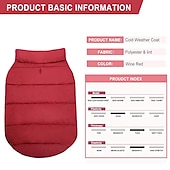 baratos Casacos-moletom com forro de lã extra quente para cães no inverno para cães pequenos, casacos para cachorros com capuz, vermelho (xs-xxxl)