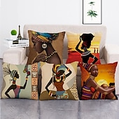 billige Folk stil-1 sett med 5 stk kastepute dekker moderne dekorativ kast putevar pute tilfelle for rom soverom sovesofa bil, 18 * 18 tommer 45 * 45 cm