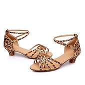 halpa Lattarikengät-naisten siniset satiiniset latinalaiset tanssikengät – avokärkiset matalakorkoiset tanssisandaalit nilkkahihnalla harjoitteluun ja esiintymiseen