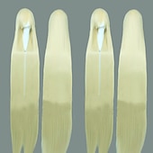 cheap Party Wigs-Cosplay  Wig Cosplay Wig Natural Straight With Bangs Wig Black / Blonde Long A1 A2 A4 A7 A8 Synthetic Hair 58 inch Women&#039;s Cosplay Creative Party White Black / Blonde Carnival Wigs