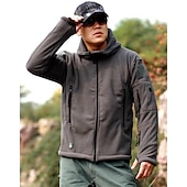 billiga Herrjackor och -rockar-herr varm militär taktisk jacka sport fleece huva jacka vinter äventyr jacka rockar utomhus vindtät flera fickor lätt jacka med hel dragkedja trenchcoat topp camping jakt fiske