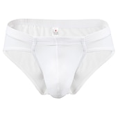 abordables Slips homme-Homme 1 paquet Slips Basique Polyester Nylon Taille basse Taille EU / US Noir Blanche
