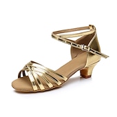 halpa Lattarikengät-naisten siniset satiiniset latinalaiset tanssikengät – avokärkiset matalakorkoiset tanssisandaalit nilkkahihnalla harjoitteluun ja esiintymiseen