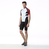 economico Set di abbigliamento da uomo-Per uomo Maglia da ciclismo con pantaloncini Manica Corta Estate Primavera Autunno Bianco / Nero Nero / Rosso Nero / giallo A Motivi Bicicletta Pantaloncini Protezione solare Asciugatura Rapida