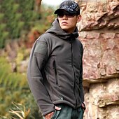 billiga Herrjackor och -rockar-herr varm militär taktisk jacka sport fleece huva jacka vinter äventyr jacka rockar utomhus vindtät flera fickor lätt jacka med hel dragkedja trenchcoat topp camping jakt fiske