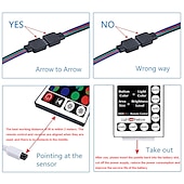 cheap Remote Control-5m LED Strip Lights RGB Tiktok Lights 300 LED 2835 SMD RGB Tape Lights Light Sets Self Adhesive Multicolor for Room Kitchen TV Festival Illumination with Remote 12V