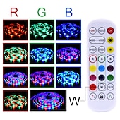 cheap WiFi&amp;Music Control-5M 10M 15M 20M LED Strip Lights RGB Waterproof Music Sync LED 2835 SMD Color Changing 24 Keys Remote Bluetooth Controller for Bedroom Home TV BackLight