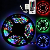 cheap Remote Control-5m LED Strip Lights RGB Tiktok Lights 300 LED 2835 SMD RGB Tape Lights Light Sets Self Adhesive Multicolor for Room Kitchen TV Festival Illumination with Remote 12V
