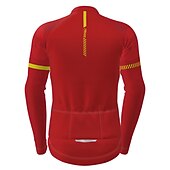 tanie Męskie koszulki-Męskie Koszulka rowerowa Geometryczny Niejednolita całość Wzory Długi rękaw Rower Dżersej Top z 3 tylnymi kieszeniami Kolarstwo górskie Kolarstwie szosowym Keep Warm Odporny na UV Kolarstwo Szybkie