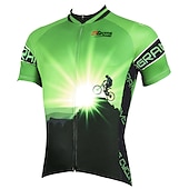 お買い得  メンズジャージ-男性用 サイクリングジャージー パターン柄 おかしい 半袖 バイク ジャージー トップス 3つのリアポケット付き マウンテンサイクリング ロードバイク 速乾性 反射性ストリップ 後ポケット モイスチャーコントロール スポーツ イエロー レッド ブルー 衣類