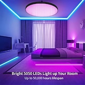 cheap Remote Control-RGB LED Strip Lights Set Dimmable 20m 65.6ft Tiktok Lights 600 LEDs 5050 SMD 10mm Remote Control RC Cuttable Linkable Suitable for Vehicles Self-adhesive Color-Changing IP44