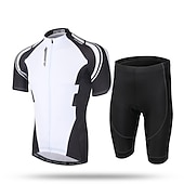 economico Set di abbigliamento da uomo-Per uomo Maglia da ciclismo con pantaloncini Manica Corta Estate Primavera Autunno Bianco / Nero Nero / Rosso Nero / giallo A Motivi Bicicletta Pantaloncini Protezione solare Asciugatura Rapida