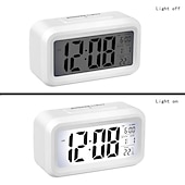 cheap Décor &amp; Night Lights-Smart Night Light Digital Alarm Clock with Date Indoor Temperature Battery Operated Bedside Clock Digital Display for Bedroom Desk Gifts Clock