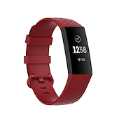 Недорогие Ремешки для часов Fitbit-Умный ремешок для часов для Фитбит Charge 4 / Charge 3 / Charge 3SE Мягкий силикон Умные часы Ремень Металлическая застежка Регулируется Дышащий Спортивный ремешок Замена Браслет