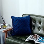 billige Trender innen puter-pynteputer 1 stk supermyke fløyelsputetrekk firkantet dekorativt putetrekk for seng sofa sofabenk 18 x 18 tommer (45 cm) rosa blå salvie grønn