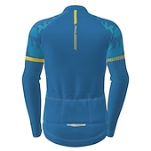 tanie Męskie koszulki-Męskie Koszulka rowerowa Geometryczny Niejednolita całość Wzory Długi rękaw Rower Dżersej Top z 3 tylnymi kieszeniami Kolarstwo górskie Kolarstwie szosowym Keep Warm Odporny na UV Kolarstwo Szybkie