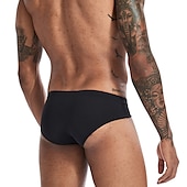 abordables Slips homme-Homme 1 paquet Slips Basique Polyester Nylon Taille basse Taille EU / US Noir Blanche