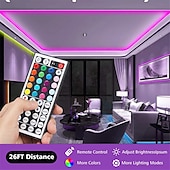 cheap Remote Control-RGB LED Strip Lights Set Dimmable 20m 65.6ft Tiktok Lights 600 LEDs 5050 SMD 10mm Remote Control RC Cuttable Linkable Suitable for Vehicles Self-adhesive Color-Changing IP44