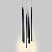 economico Modello a grappolo-Lampada a sospensione a led a 6 luci con tubo a cono stile nordico nero/bianco bar mini lampada a sospensione di design isola della cucina light bar tavolo sala da pranzo soggiorno lampade regolabili