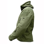 billiga Herrjackor och -rockar-herr varm militär taktisk jacka sport fleece huva jacka vinter äventyr jacka rockar utomhus vindtät flera fickor lätt jacka med hel dragkedja trenchcoat topp camping jakt fiske