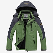 preiswerte Sportjacke-Herren Hoodie-Jacke Wanderjacke Skijacke Winter Draussen Winter Draussen Volltonfarbe warm halten Wasserdicht Windundurchlässig Fleece-Futter Oberbekleidung Windjacken Mantel Campen und Wandern Jagd