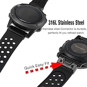 abordables Correas de reloj Garmin-Ver Banda para Garmin Enfoque S62 MARQ Descent G1 Aproximación S60 Fenix 7 Sapphire Solar / 6 Pro / 5 Plus Silicona Reemplazo Correa Ajuste rápido 22 mm Transpirable Correa Deportiva Pulsera