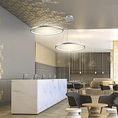 levne Kruhový design-1-světelný 60cm 24“ led závěsný lehký kovový akrylový kruh design chrom moderní současný 110-120v 220-240v