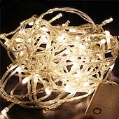 رخيصةأون يعمل بالبطاريات-3 متر 6 متر 10 متر LED سلسلة أضواء الكريسماس 20 40 80 LED لعيد الميلاد عطلة حفل زفاف غرفة نوم الفناء الديكور عيد الميلاد المتعري أضواء الجنية