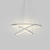 cheap Circle Design-3-Light 80/60/40/20 cm LED Pendant Light Metal Acrylic Ring Circle Design Dimmable Painted Finishes Modern 90W/113W 3-Rings 4-Rings ONLY DIMMABLE WITH REMOTE CONTROL