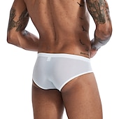 abordables Slips homme-Homme 1 paquet Slips Basique Polyester Nylon Taille basse Taille EU / US Noir Blanche