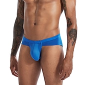 abordables Slips homme-Homme 1 paquet Slips Basique Polyester Nylon Taille basse Taille EU / US Noir Blanche
