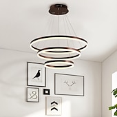 economico Modello a cerchio-lampada a sospensione a led 3 luci 80cm/60cm/40cm design ad anello cerchio 113w finiture verniciate in alluminio faretto moderno intelligente controllo wifi dimmerabile con telecomando