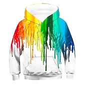 baratos Visão 3D e Geometria do Menino-Infantil Para Meninos Moletom Manga Longa Arco-íris Impressão 3D Arco-Íris Diário Interior Ao ar livre Ativo Básico 2-12 anos / Outono / Inverno / Primavera