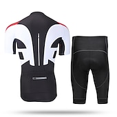 economico Set di abbigliamento da uomo-Per uomo Maglia da ciclismo con pantaloncini Manica Corta Estate Primavera Autunno Bianco / Nero Nero / Rosso Nero / giallo A Motivi Bicicletta Pantaloncini Protezione solare Asciugatura Rapida