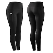 cheap Yoga Leggings &amp; Tights-Women&#039;s Compression Pants Running Tights Leggings with Phone Pocket Base Layer Street Athletic Athleisure Winter Breathable Soft Compression Fitness Gym Workout Running Sportswear Activewear Solid