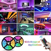 Недорогие Дистанционное управление-светодиодные ленты rgb 10m 32.8ft рождество tiktok tv подсветка 600 светодиодов гибкое изменение цвета smd 2835 с контроллером 44 клавиш источник питания 100-240 в для домашней спальни кухня