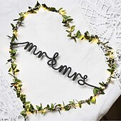 cheap Battery String Lights-Elegant Wedding Reception Party 5M 50LEDs Green Leaves Garland LED String Lights 2pcs 1pc Battery Operated Fairy Lights for Wedding Christmas Banquet Garden Holiday Indoor Decoration