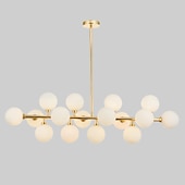 cheap Globe Design-16 Bulbs 90cm(35.4&quot;) LED Gold Pendant Light Metal Glass Sputnik Electroplated 3.9&quot; Lampshades Molecular Nordic Chandelier for Home Bedroom Kitchen