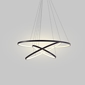 abordables Luces colgantes-Lámpara colgante led de 3 luces 80/60/40/20 cm anillo de acrílico metálico diseño circular acabados pintados 90w / 113w 3 anillos 4 anillos regulables con mando a distancia